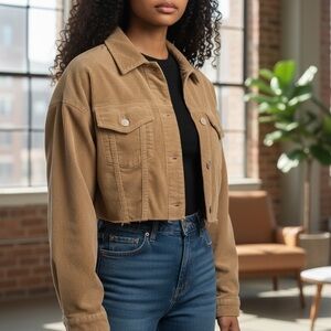 Windsor Tan Cropped Jean Jacket